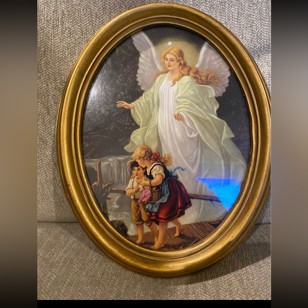 Guardian Angel on Bridge with Children Picture